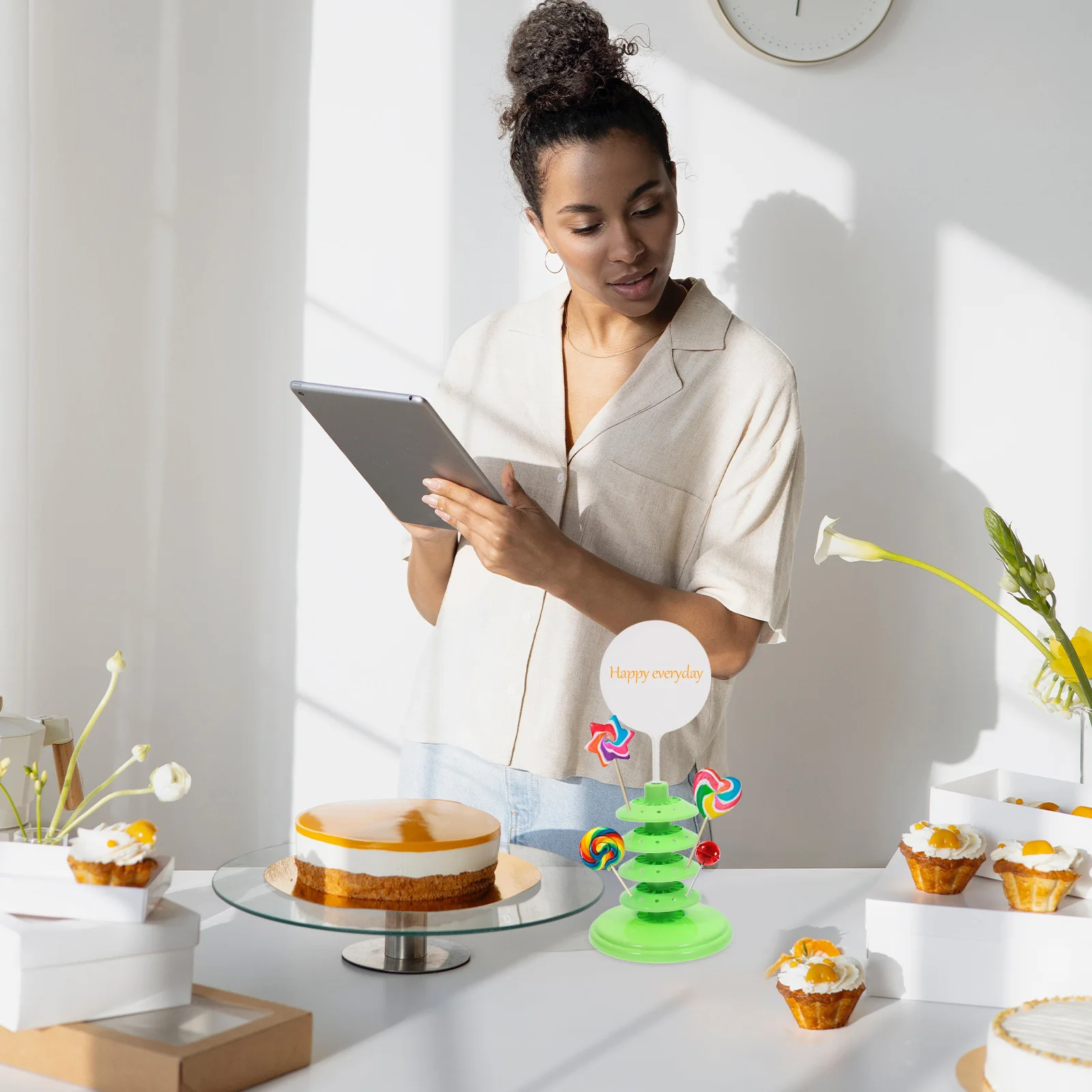 

Lollipop Stand Multipurpose Candy Cotton Candy Display Rack Bright Colors Desktop Display Rack for Party Wedding Birthday