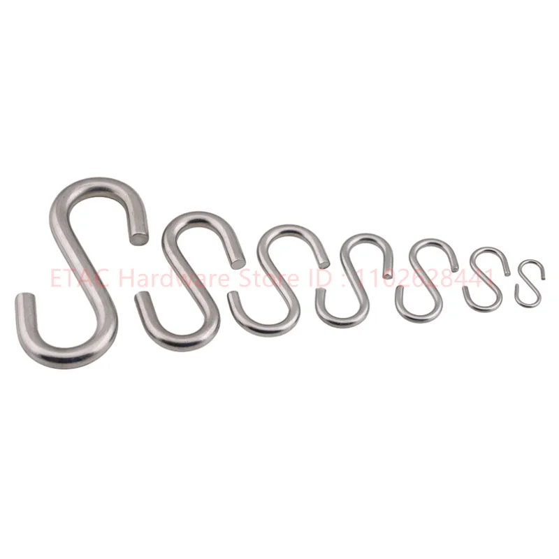 M2-M10 Multifunctional S-Shaped Hooks Bathroom Kitchen Household Hanger Storage Holder Organizer Hook Rails Metal S Hanging