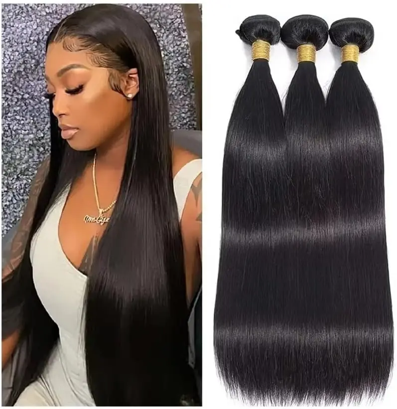 

42-дюймовые 16ABone прямые пучки человеческих волос 1/3/4 пучки необработанных волос 100% человеческие волосы бразильские девственные волосы натуральный цвет