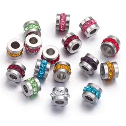 10pcs lot Hole 3mm Stainless Steel Bead Charms Zircon DIY Charm for Jewelry Making Accessories Supplies Bulk Items Wholesale