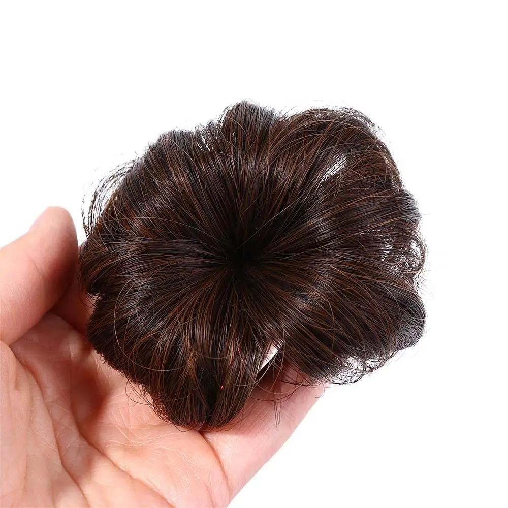 Crianças headwear crianças falso cabelo bun sintético bonito a maré menina peruca curta onda chignon peruca de cabelo do bebê bola cabeça hairpin