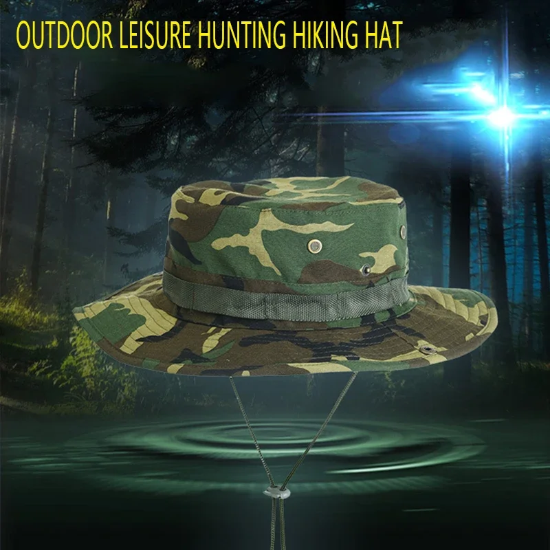 New Summer Fashion Unisex Camouflage Bucket Hat for Men Outdoor Fishing Hiking Hunting Collapsible Panama Cap Anti Uv Beach Hats