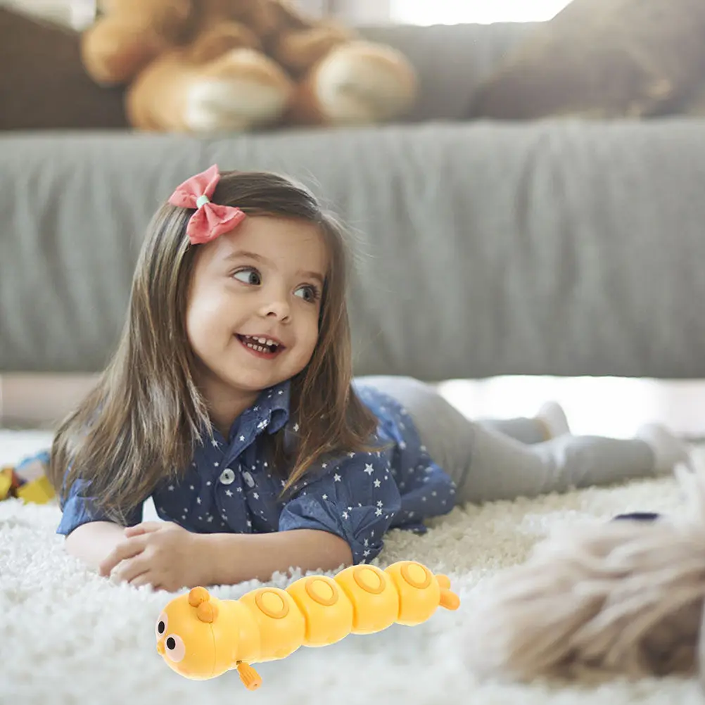 2Pcs Wind Up Caterpillar Durable Plaything Premium Material Crawl Realistic Animals for Toddlers Animals Toys