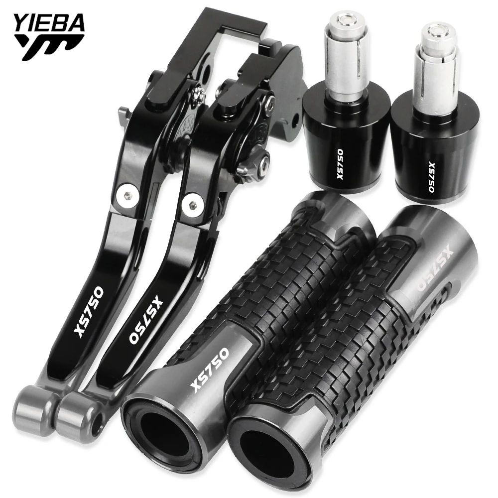 

XS 750 Motorcycle Aluminum Adjustable Brake Clutch Levers Handlebar Hand Grips ends For YAMAHA XS750 1977 1978 1979