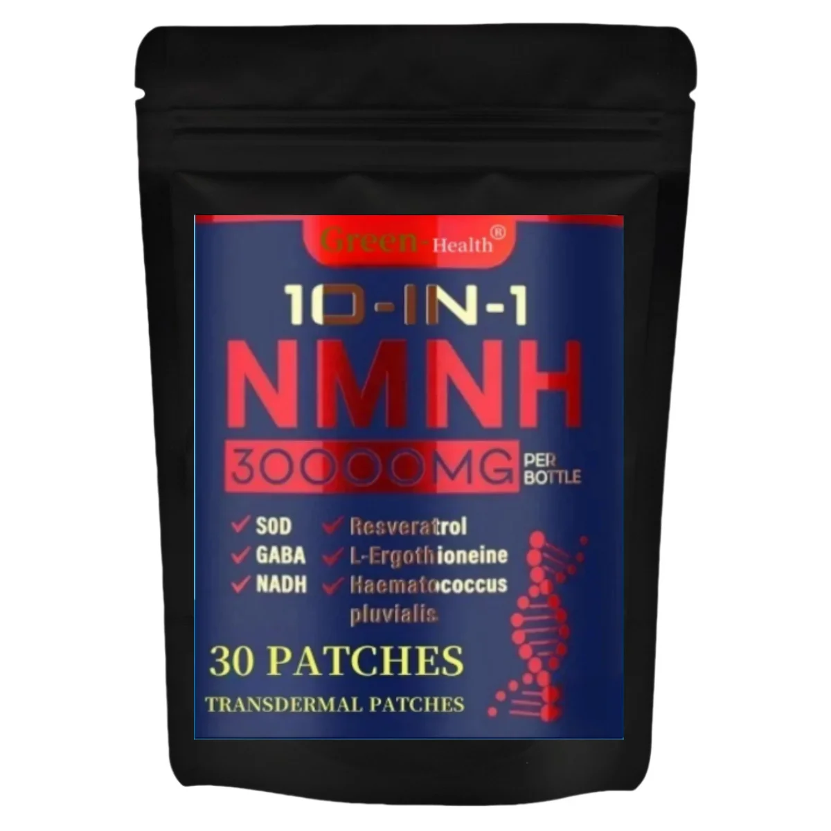 

30 Patches Nmnh Transdermal Patches With Nad Resveratrol Pqq For Anti-aging, Energy, Focus