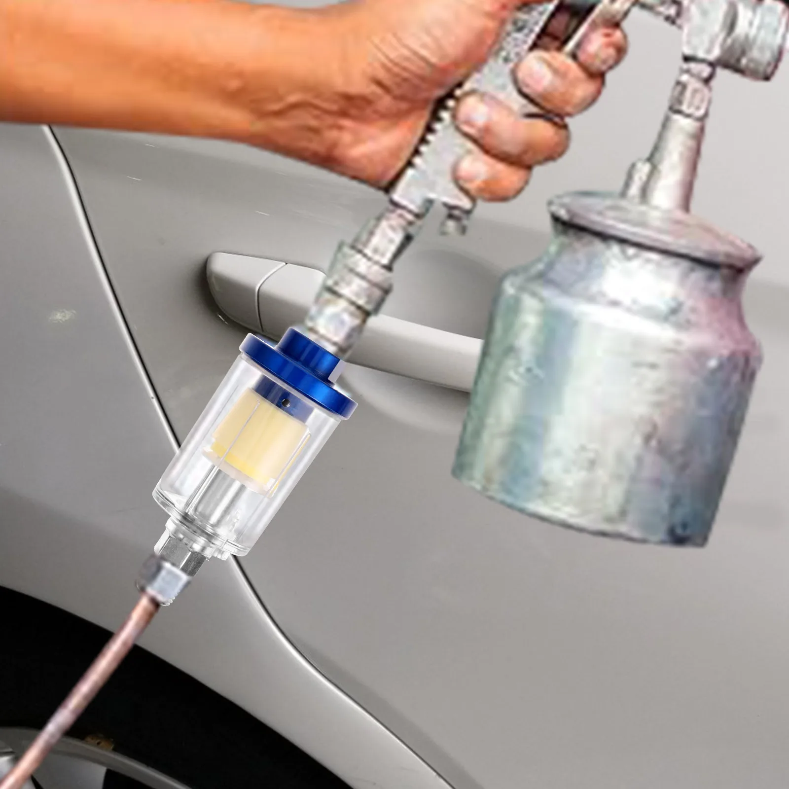 

1 set 1 Set Mini Inline Oil Water Separator Filter For Air Compressor Paint Sprayer Use Plastic Air Dryer Tool Accessory