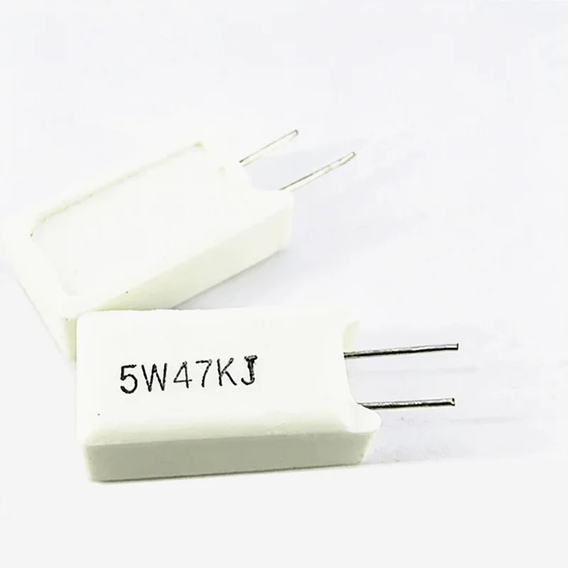 7pcs New Cement resistance Power Resistance 5W47KJ Vertical White Resistance
