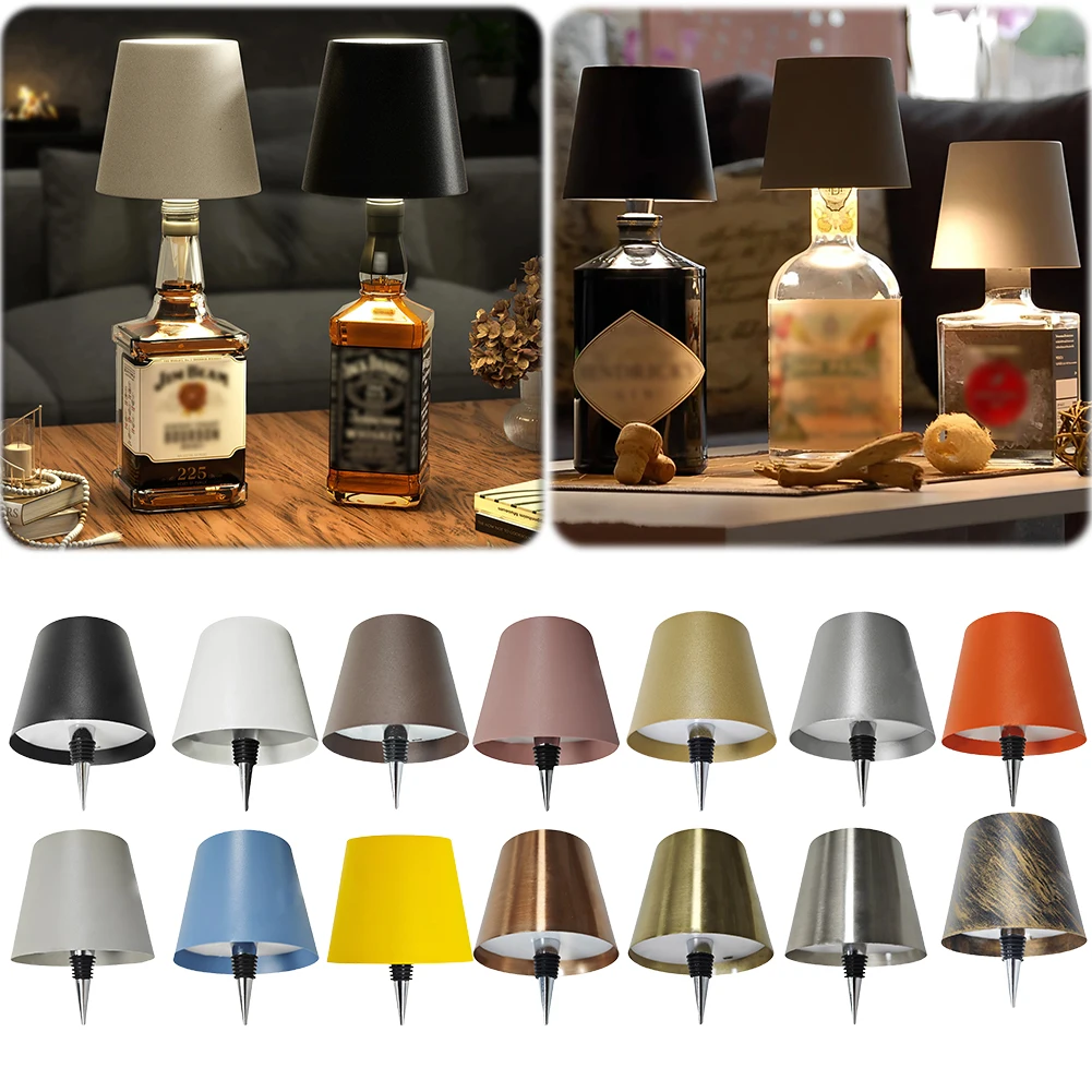 

2Pcs Dimmable LED Bottle Lamp USB Rechargeable Wireless Table Lamp Three Color Temperature Portable Design