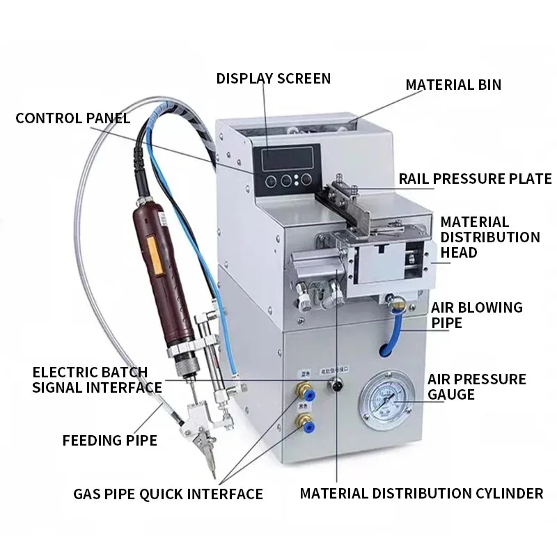 M1-M6 Automatic Screw Feeder Air Pneumatic Screwdriver Machine, Hand-held Auto Screw Feeding Device 220v/110v