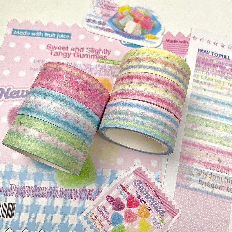 6pcs/lot Kawaii Retro Fruit Decorative Tape Set Cute Cartoon Creative Washi Tape School Stationery - view 2