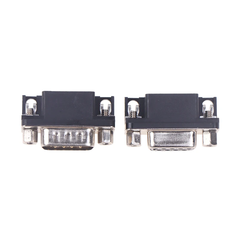 10Pcs DR9 Hole/Pin Female/Male Right Angle Welded D-Sub 9 Pin Connector RS232 Connector 90 Degree Bent Needle DR9