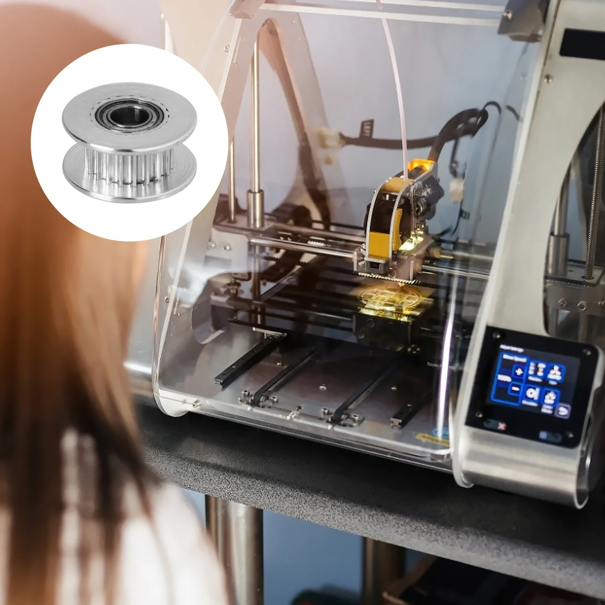 

5pcs 3D Timing Pulley 5Mm Bore 20 Teeth 6Mm Belt Width Aluminum Idler Idler Pulley For Timing Belt Wheel For Linear Movement 2Gt