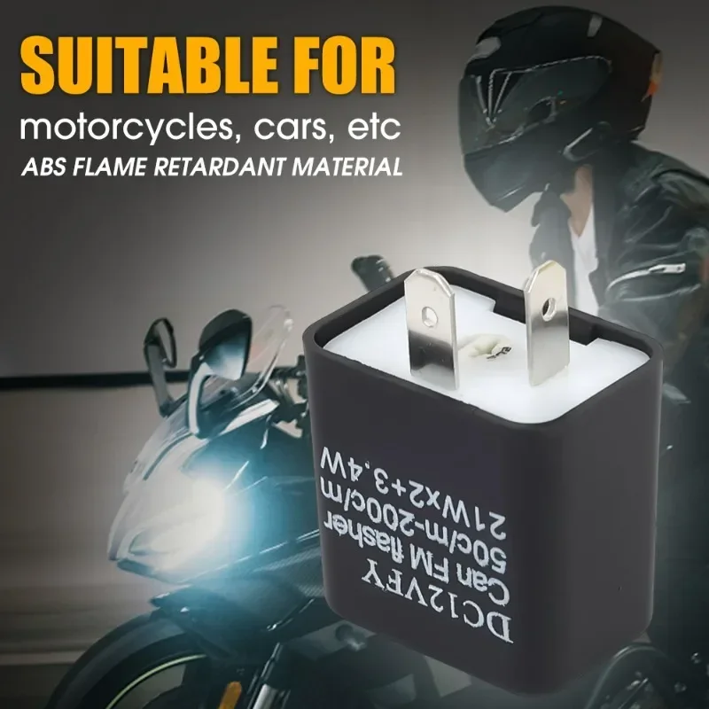 Motocicleta LED ajustável turn signal flasher, relé de controle, lâmpada controlador, regulador, DC12VFY