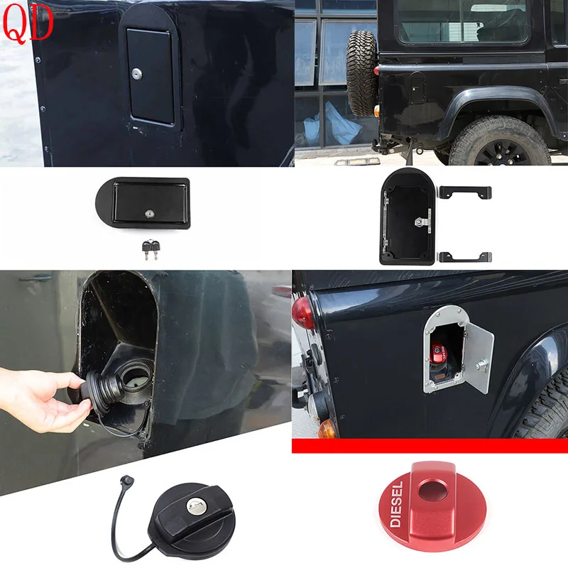 

For 2004-2018 Land Rover Defender 90 110 red aluminum alloy car styling car fuel cap sticker car exterior accessories