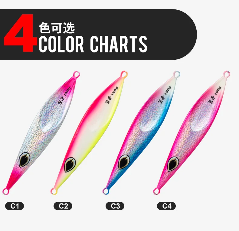 TEASER J125 80g 100g 150g Slow Pitch Jigging Köder Angeln Jigbait Löffel Metall Jig Köder Salzwasser angeln Glow Metall Jig Köder – Detail 2