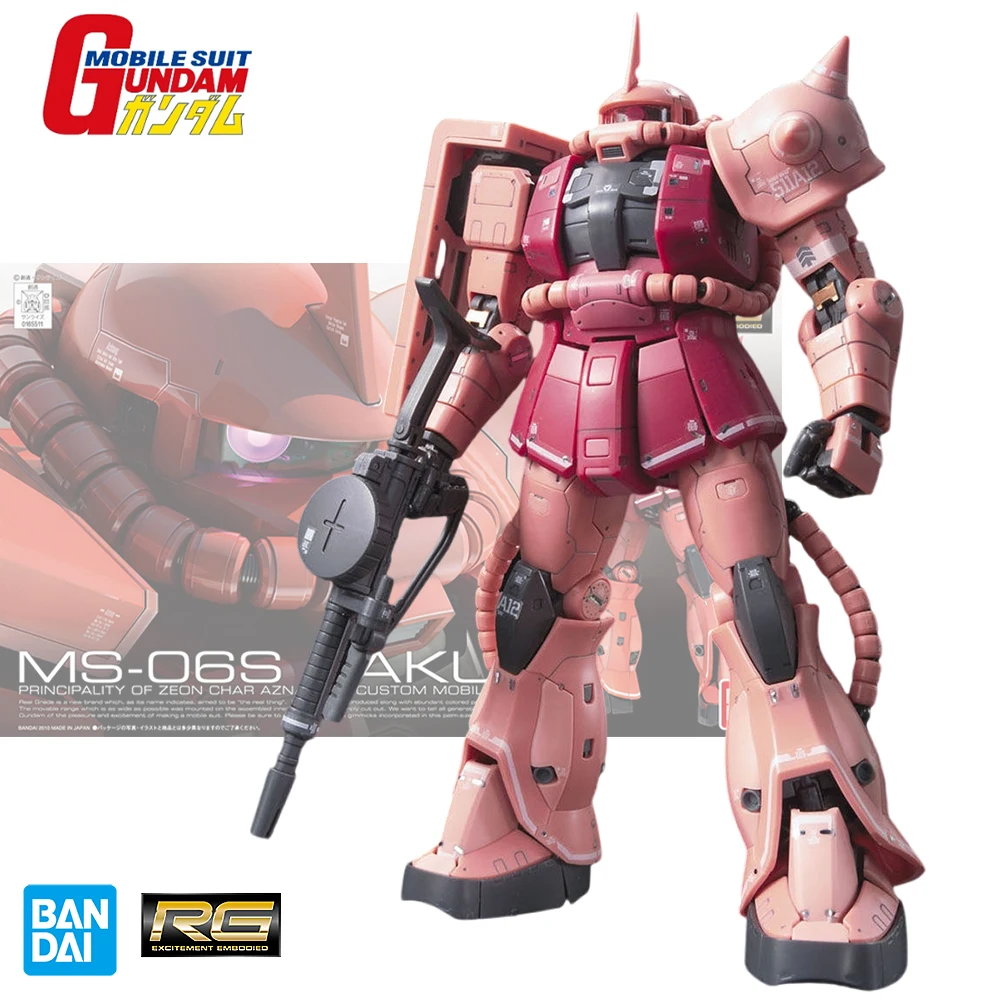 

Bandai натуральная GUNDAM RG 1/144 MS-06S Zaku 2 CHAR'S CUSTOM аниме фигурка в сборе игрушки Коллекционная модель декоративные подарки