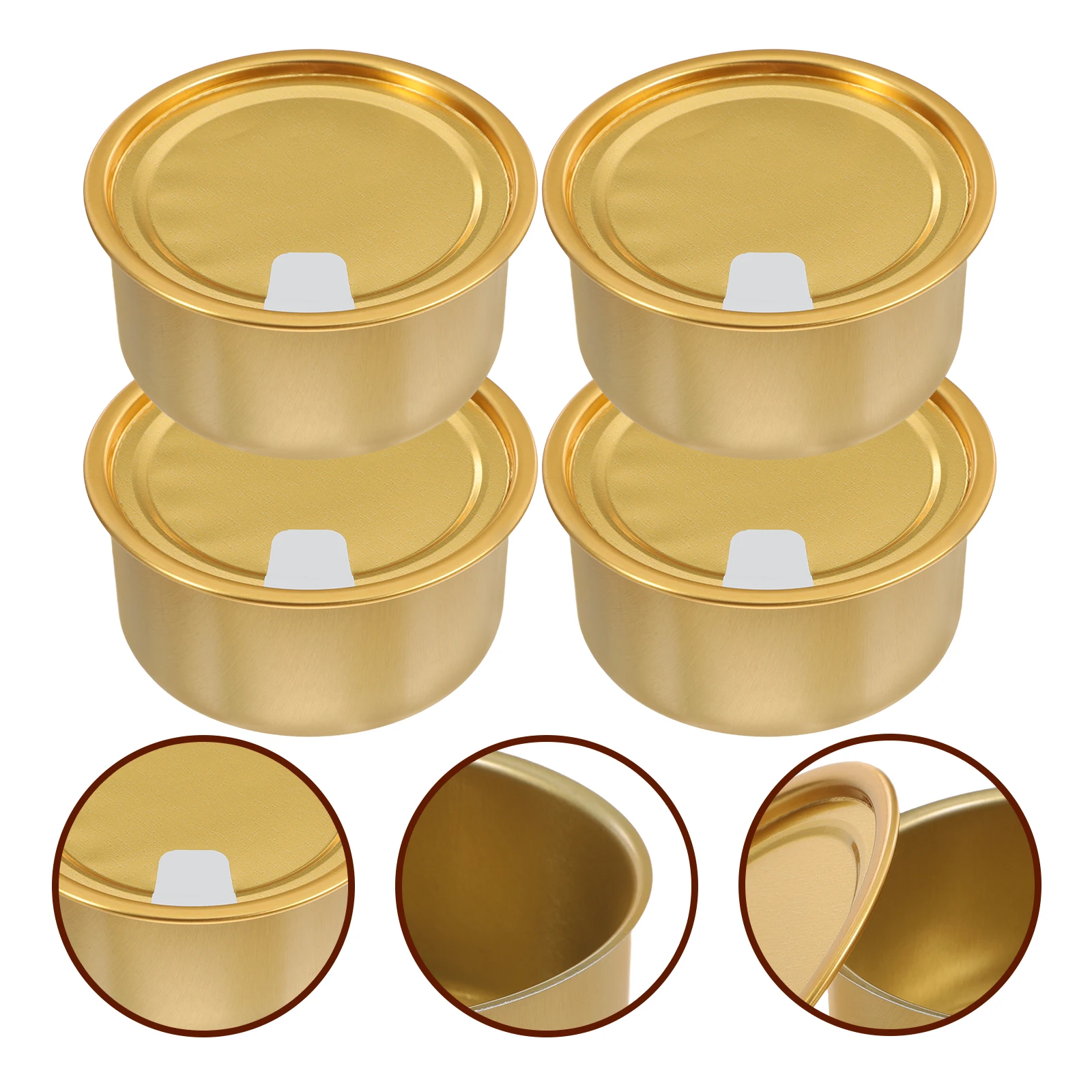 

Tin Container Round Sealed Cans Empty Food Tea Coffee Tinplate Mini Canister with Lids Boxes Metal Tins