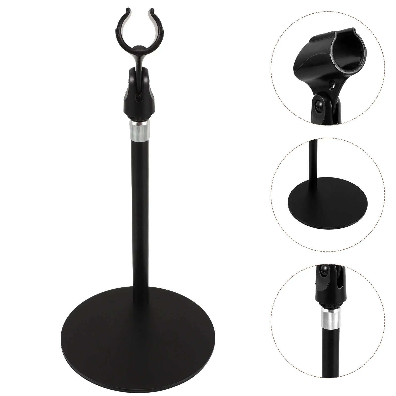 

Adjustable Desktop Mic Mini Stand Stable Base Shock Absorption Compact Design Portable Telescopic Support Compatible Various Mic