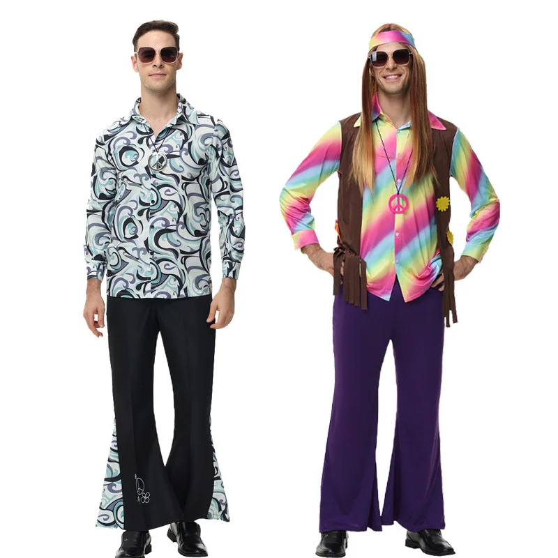 Le Cool New European and American retro 70s disco hippie adult cosplay hip-hop party stage performance costume