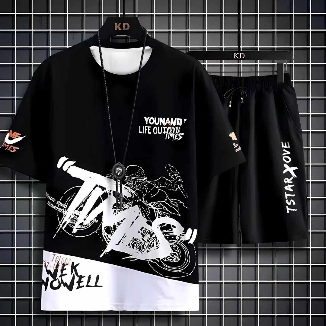 

Summer 2025 New Products: Men's Tops And Shorts, Casual Two-piece Sportswear, Quick-drying Breathable, Capri Pants Set