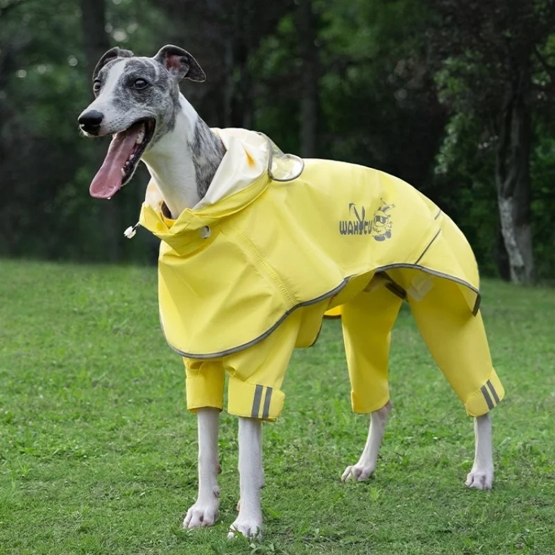 

2 Pcs Dog Raincoat reflective Hooded Split Dogs Poncho Hoodie Waterproof Pet Rain Wear for medium large dogs Light pet raincoat
