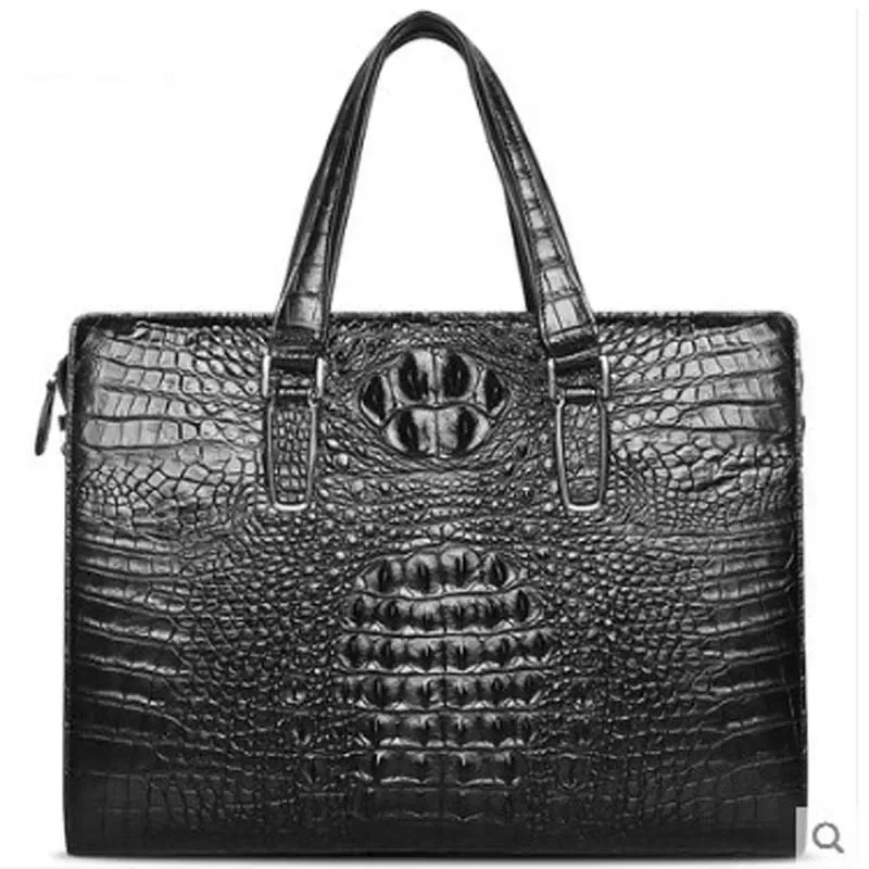 KEXIMA, recién llegado, bolso de hombre de cocodrilo, bolso de mano, bolso de negocios, maletín de cuero para hombre