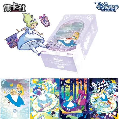 Card.Fun ‌   Oryginalne Nowe Karty Kolekcjonerskie z Serii Disneya Alicja w Krainie Czarów Karty Anime Gadżety Prezent na Święta