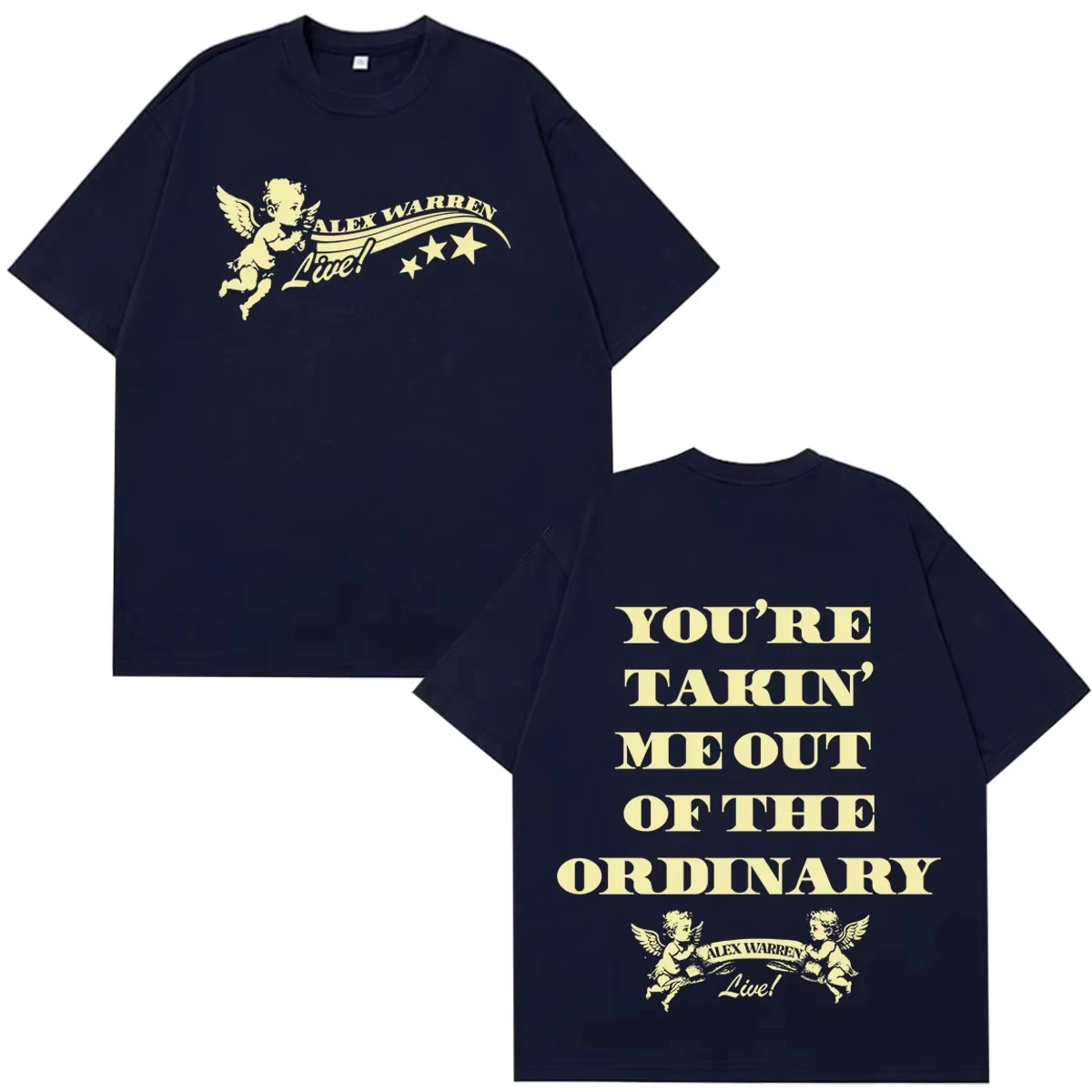 Singer Alex Warren 2026 Tour Print T-shirts Men Women Fashion Hip-hop T-shirt Summer Cotton Loose Casual Oversized T-shirts