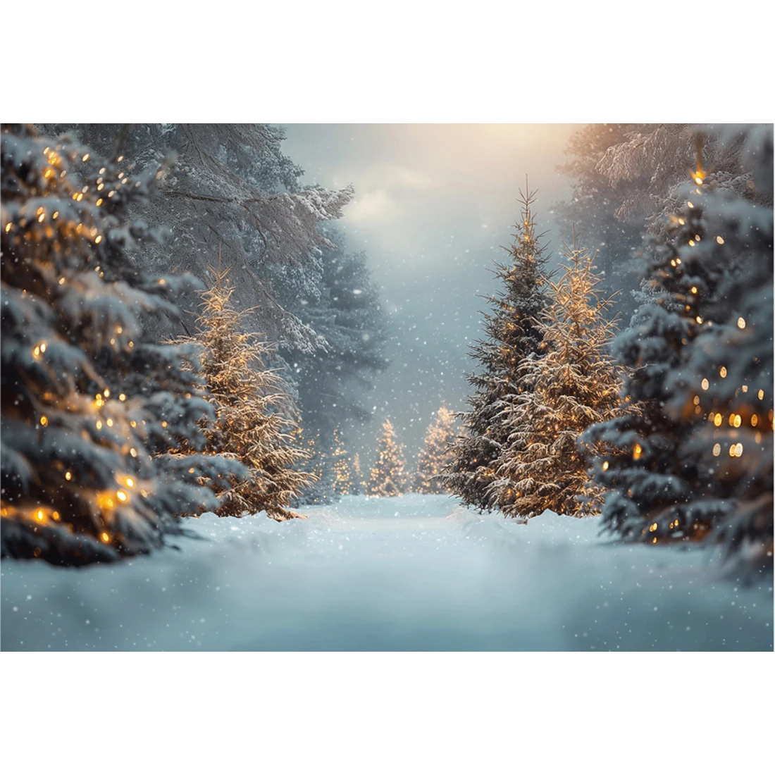 Winter Pine Forest Snow Scenery Backgrounds Kids Adult Photography Props Child Baby Christmas Landscape Photo Studio Backdrops