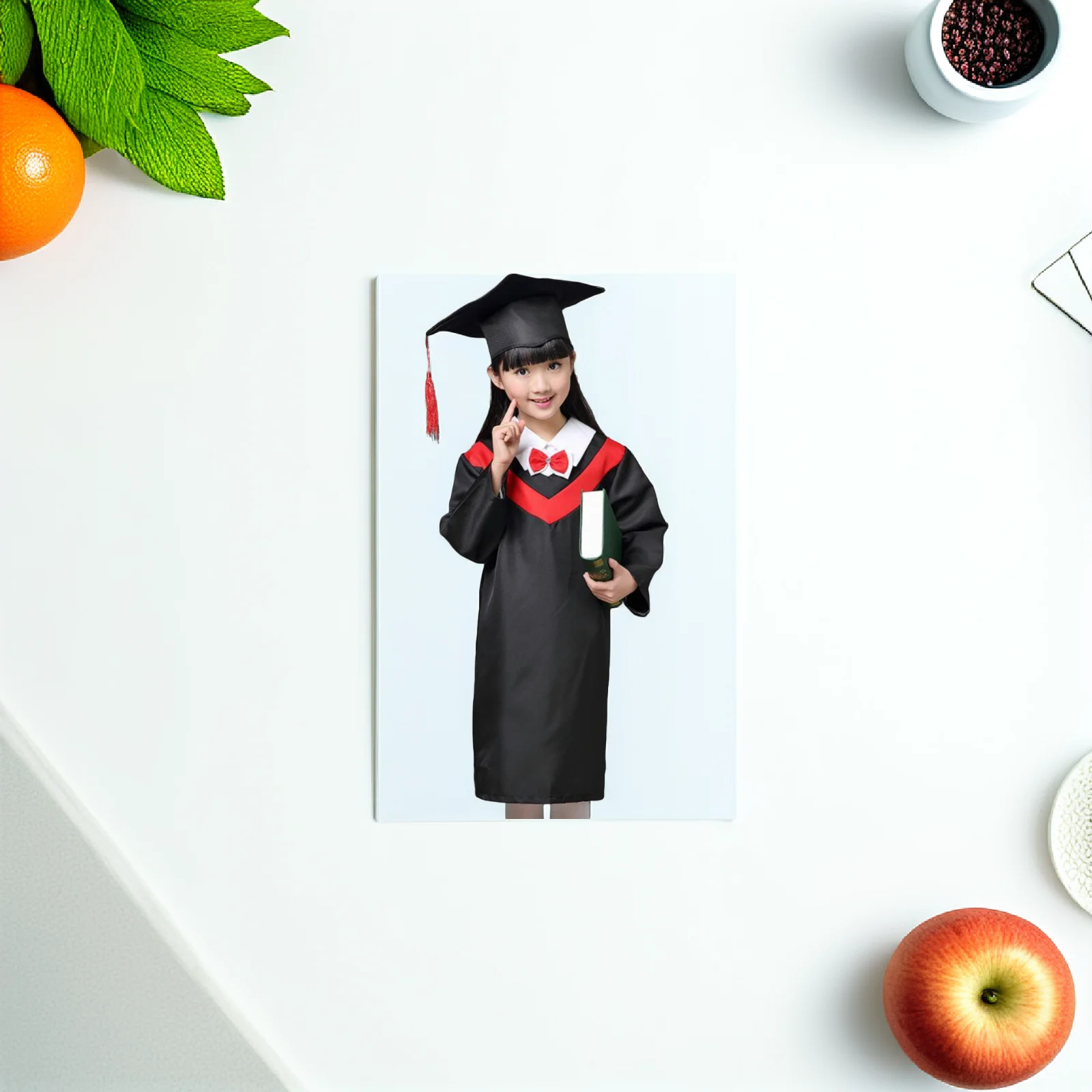 

Kids Graduation Gown Cap Set Comfortable Washable 150cm Height School Uniforms Cosplay Costumes Bachelor Dresses