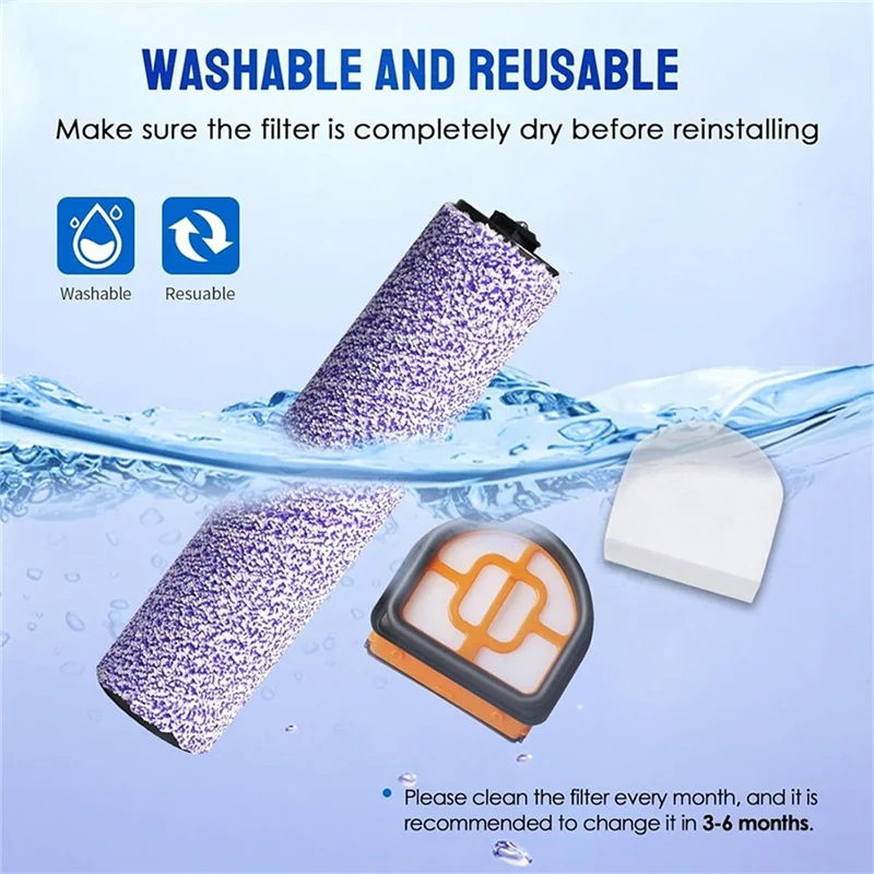 Para aspiradoras Shark WD201 WD101 WD200 WD100, accesorios de repuesto, filtro de cepillo giratorio, juego de marco de algodón