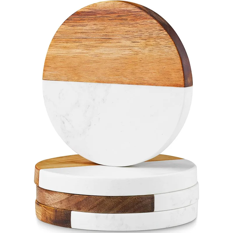 juego-de-4-posavasos-de-madera-de-acacia-y-marmol-redondos-y-cuadrados-para-bebidas-modernos-para-mesa-de-cafe-decoracion-del-hogar-regalo-elegante
