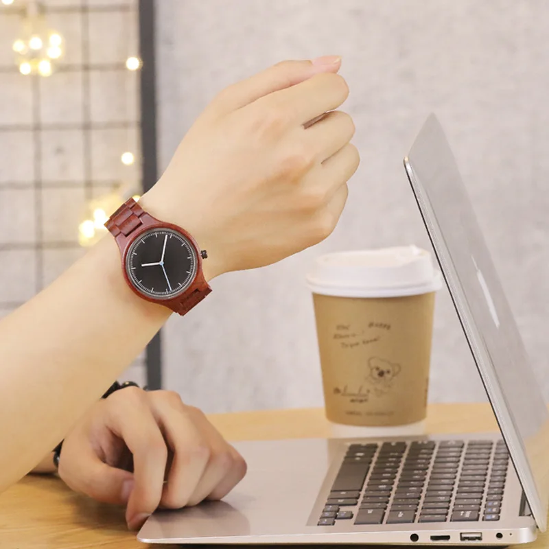 عشاق الأزواج الساعات الخشبية الهدايا القيقب موضة الكوارتز الخيزران الخشب الطبيعي ساعة اليد الذكور الإناث ساعة عادية دروبشيبينغ