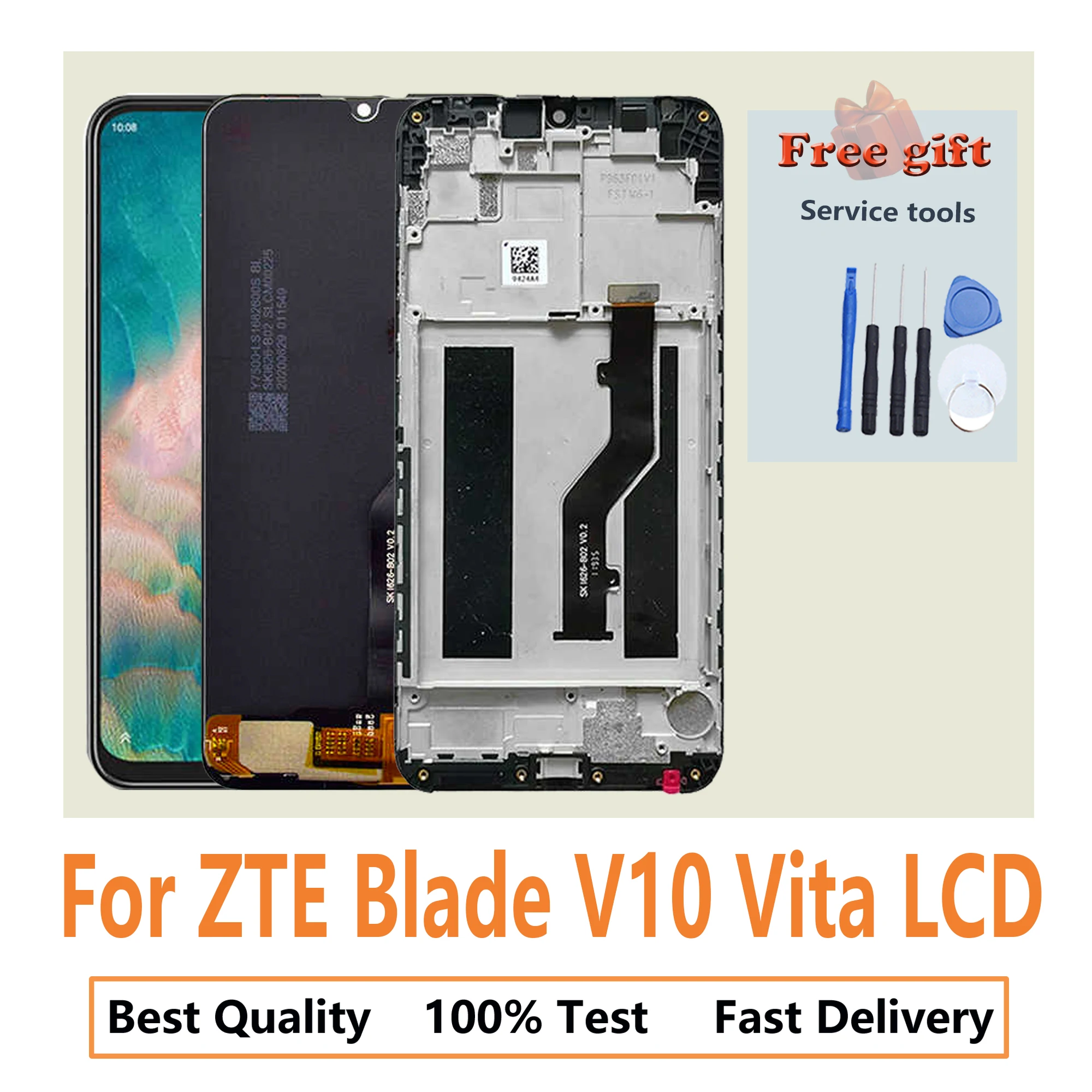 Original para zte blade v10 vita display lcd completo com quadro tela de toque digitador assembléia reparação peças reposição pantalla