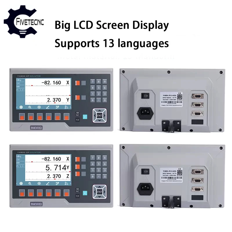 Image of YHSINO YH800 Großes LCD-DRO Digitales Anzeigesystem mit Metallgehäuse für Drehmaschine und Fräsmaschine 110V/220V