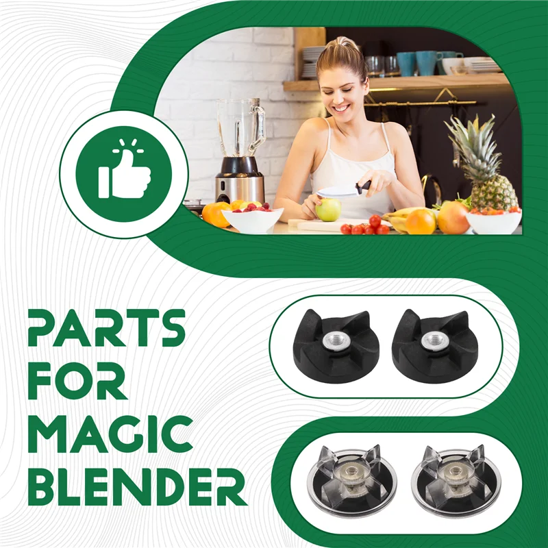 

【NEW】4 Plastic Gear Base + 2 Rubber Gear For Magic 250W Blender Replacement Spare Parts