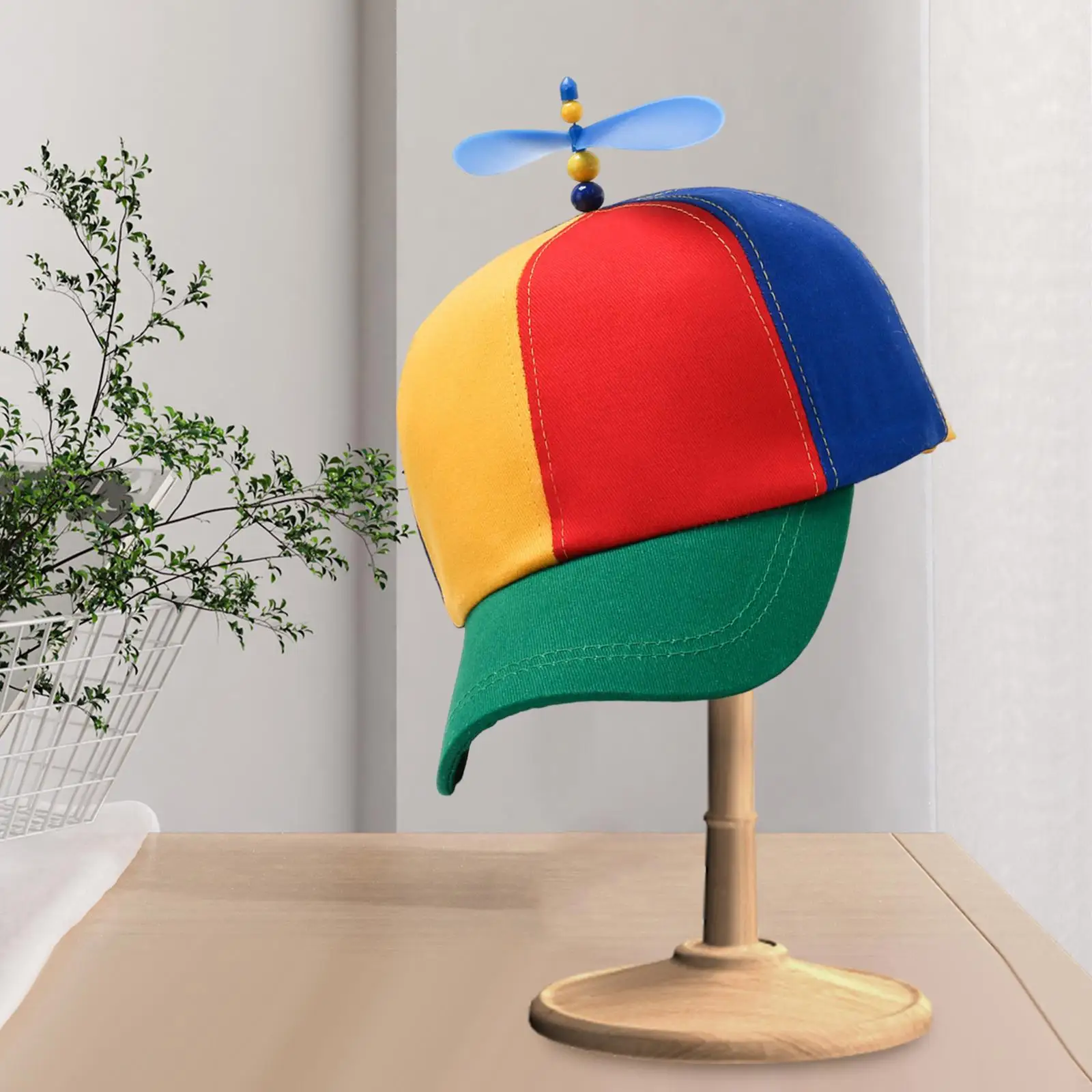 Colorful Propeller Hat, with Propeller On Top Funny Fashion Spinning Propeller Ball Hat Baseball Hat for Travel Sports Adult