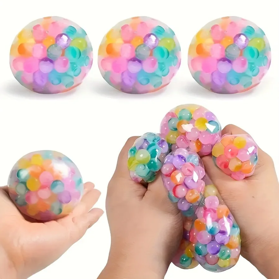 Decompression ball toys children vent grape ball 6.0 pattern beads color beads decompression vent ball squeeze pinch music - Detail 1