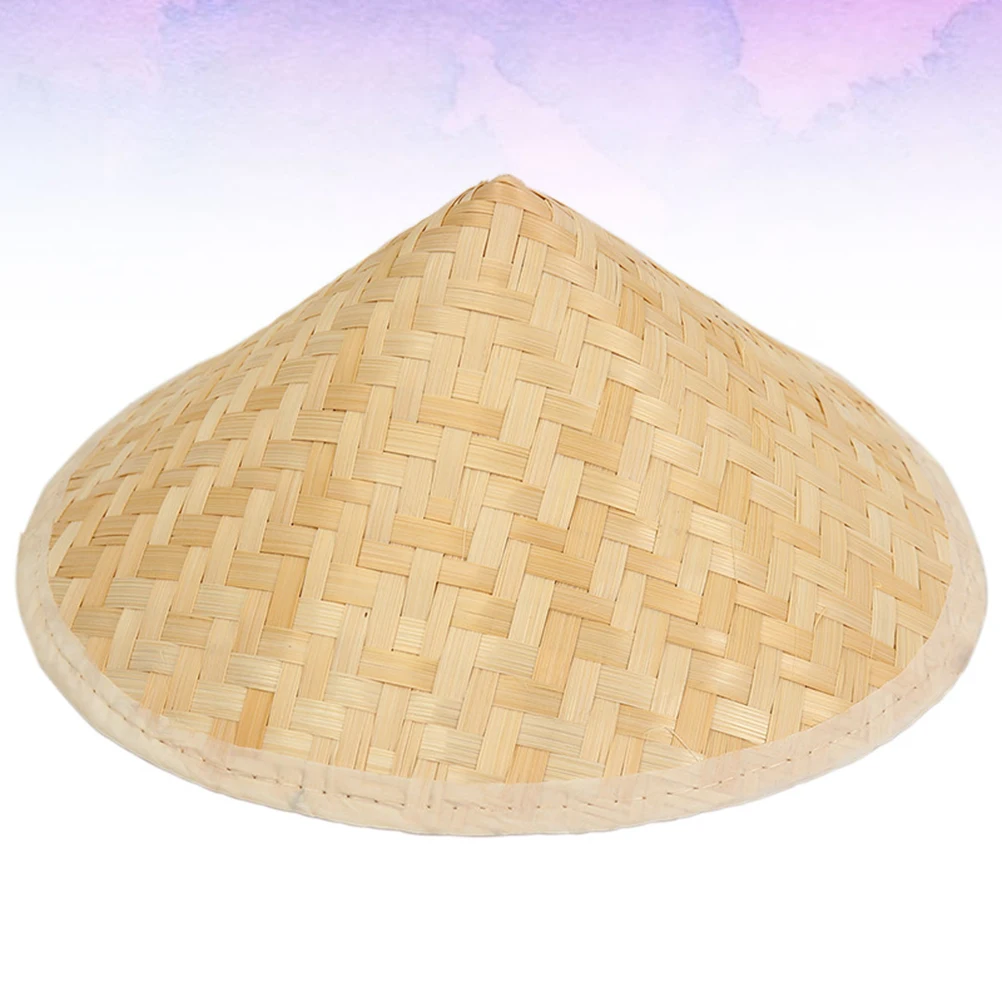 1pc Bamboo Hat Hats Decor Asian Conical Rice Farmer Lightweight Childrens Size Sturdy Durable Garden Work Sun Protection
