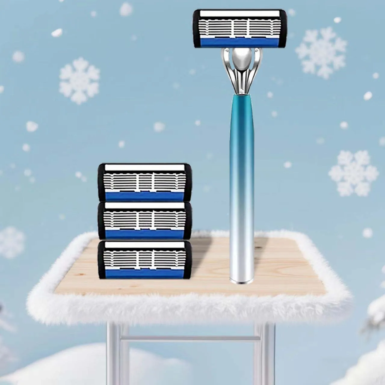 Luxurious quality men's fine razor set, 24 sharp blades, 2 anti-slip handles, painless shaving, men's shaving wonder