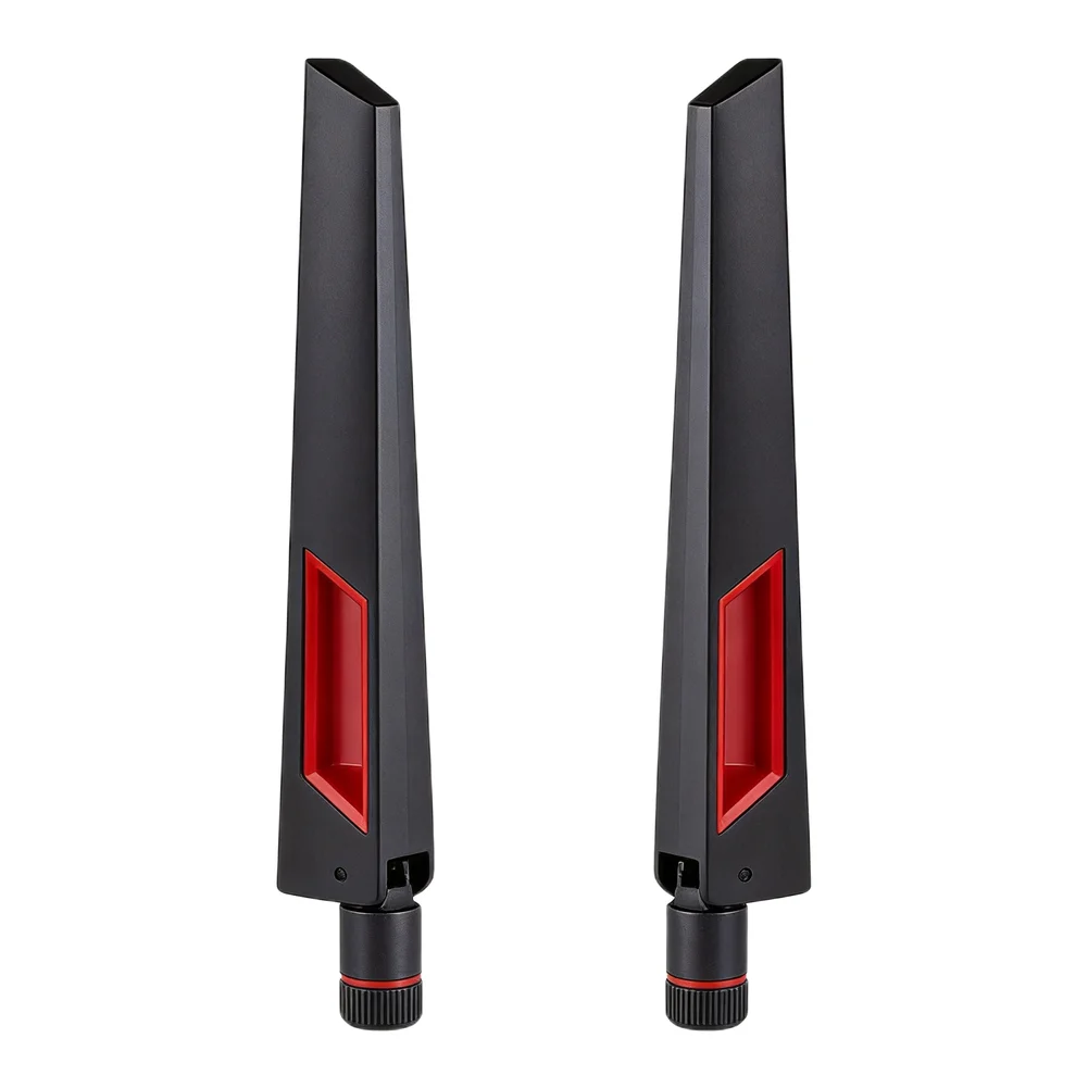 2pcs 6dBi Tri-Band Antenna with RP-SMA Male for 2.4GHz 5GHz 6GHz Routers Wireless Cards USB Adapters and IP Cameras