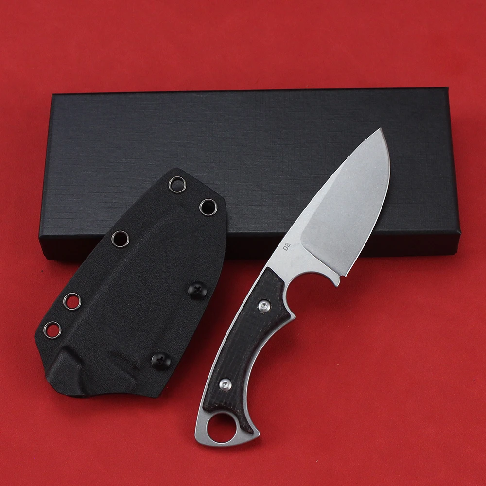 Professional Hunting Knife D2 Fixed Blade Knives with Kydex Sheath Outdoor Military Tactical Combat Camping for Knife EDC Tools