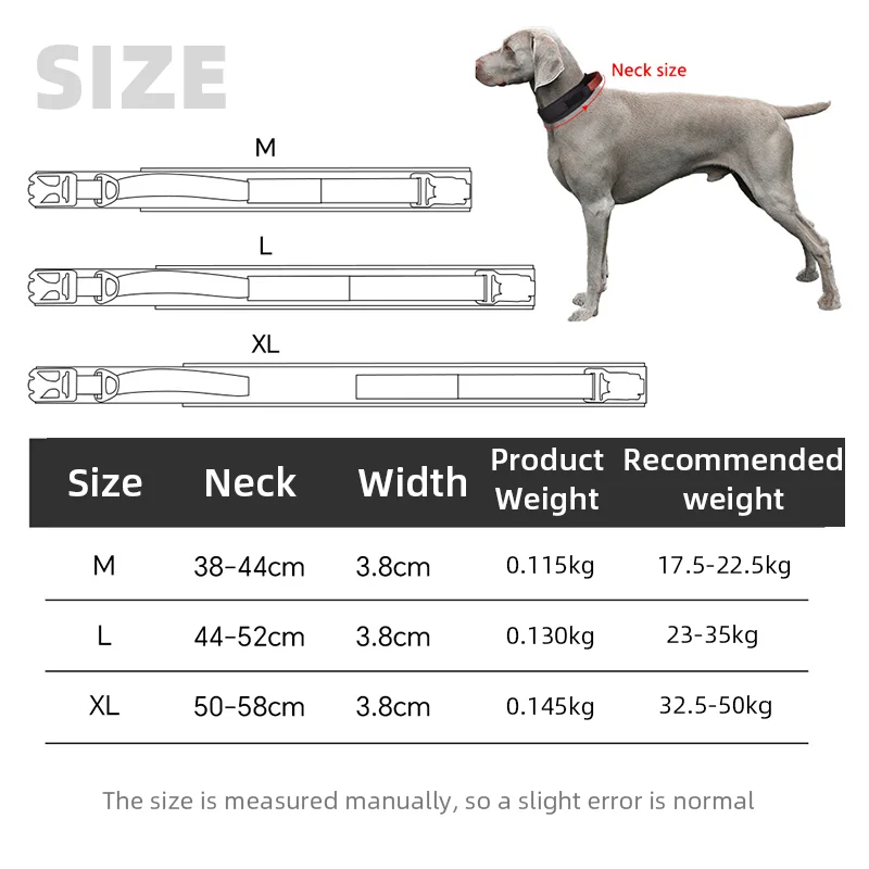 Dog Collar 2 Pcs Adjustable Tactical Military PU Handle Durable Pet Collar Medium Large Dog German Shepherd Training Accessories