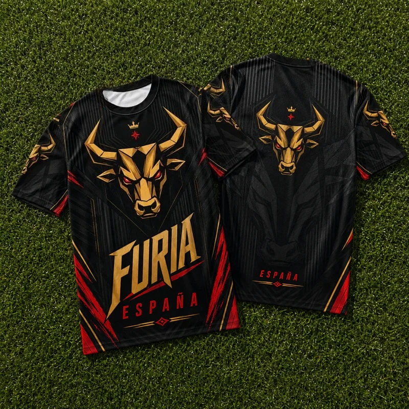 2026 Summer Best-selling Spanish Men's Football Training T-Shirt - 3D Print, Breathable, Quick-Drying, Family Couple Style