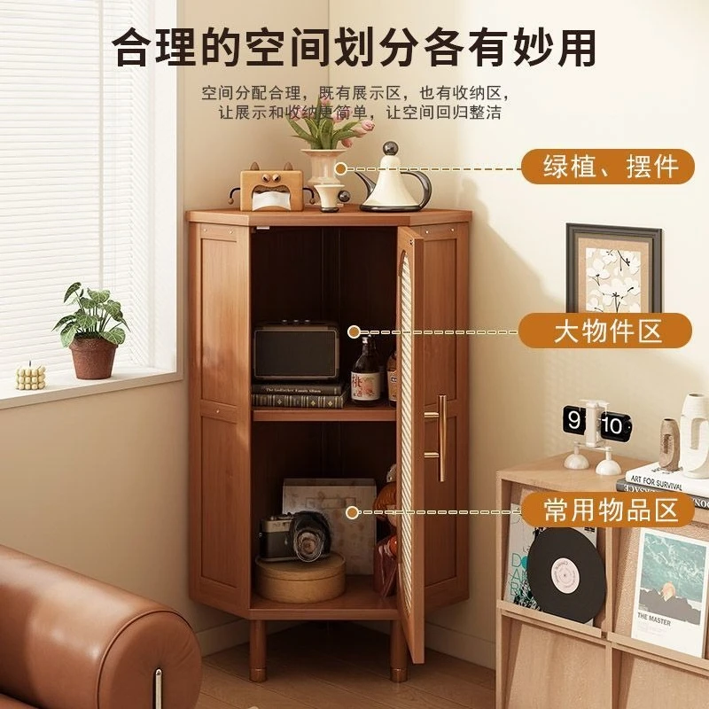 Corner cabinet Corner rack Living room against the wall Corner multi-layer storage floor cabinet