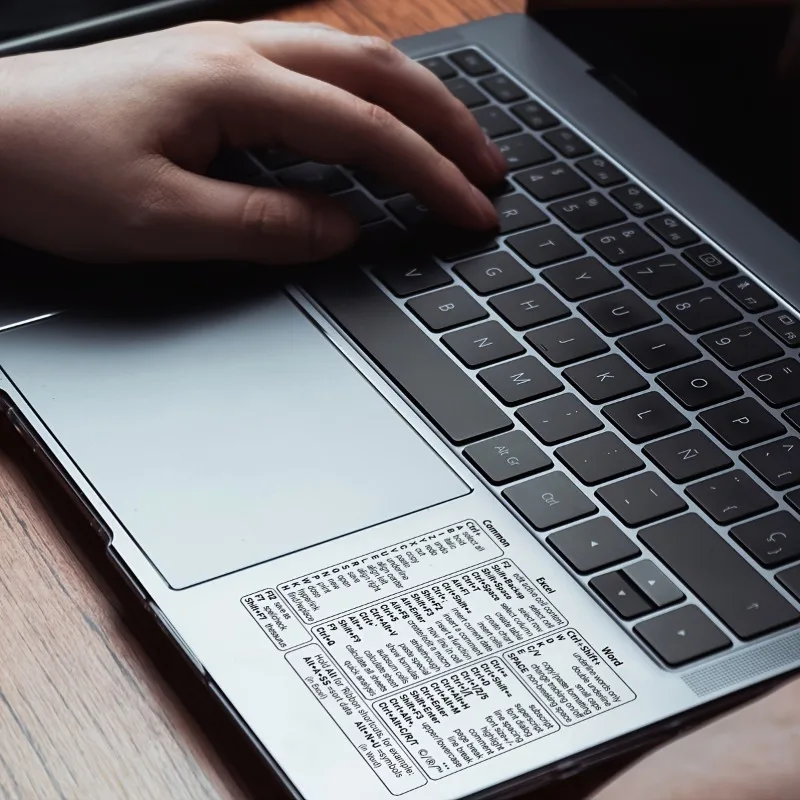 Transparent PET Keyboard Cover with Excel, Word, and Windows Shortcut Key Reference for Office Software, 1pc