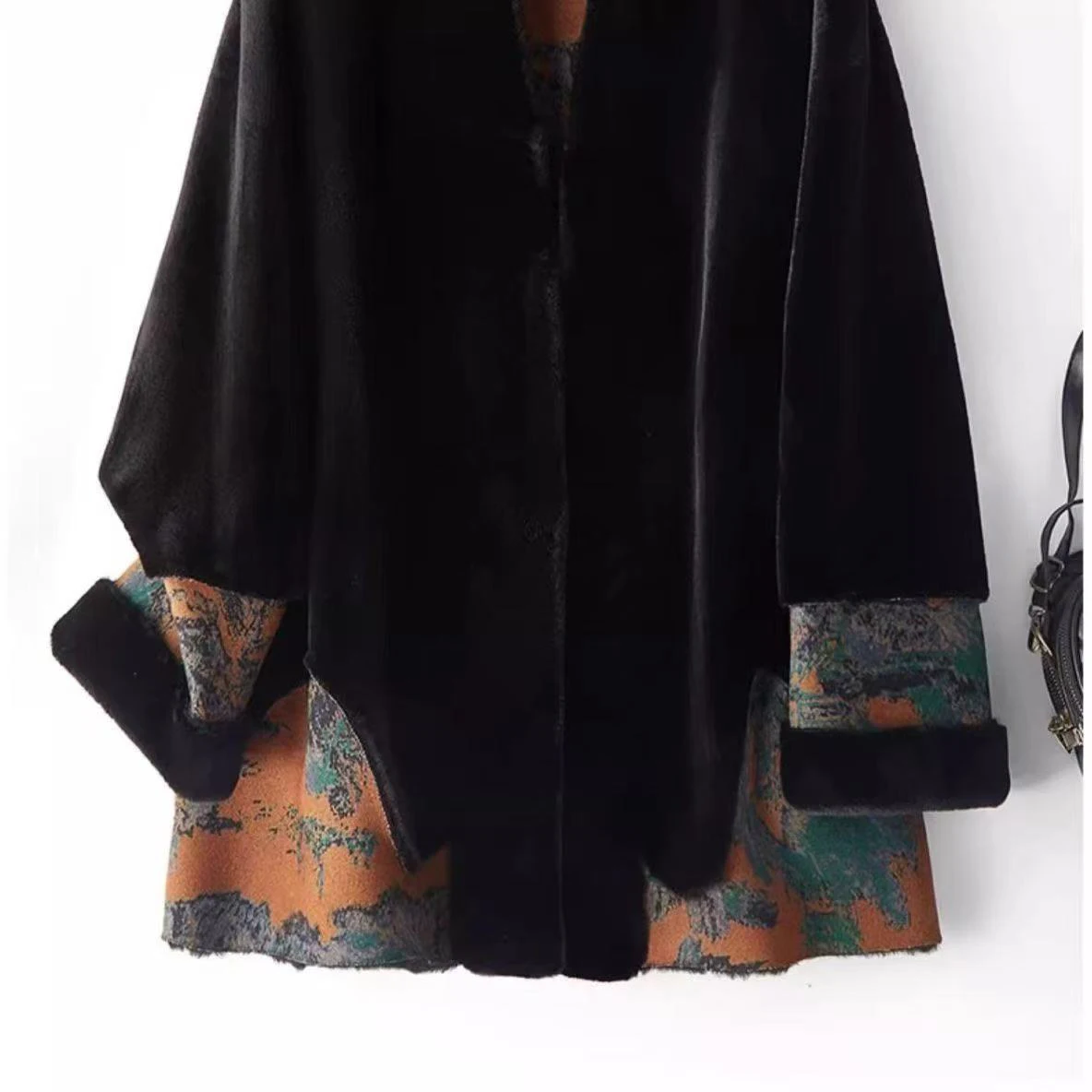 Осень-зима, новая шикарная цельная куртка на меху, женское пальто, свободное меховое пальто с принтом, высококачественное двустороннее пальто из золотой норки и бархата