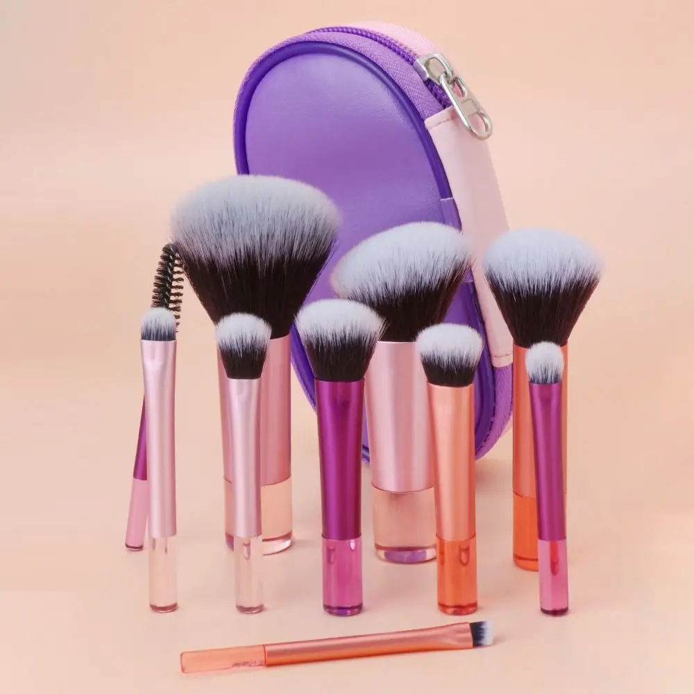 10 قطع/مجموعة فرش مكياج من الألياف الاصطناعية، مجموعة أدوات تجميل، أداة مكياج، حقيبة تخزين لفرشاة المكياج، مقبض كريستالي
