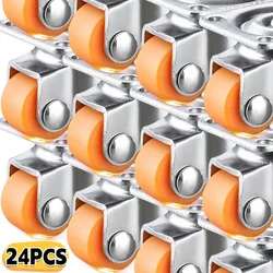 24/1PCS Mini Self Adhesive Universal Wheel Furniture Caster with Soft Rubber 360° Rotation Pulley Storage Boxes Swivel Casters