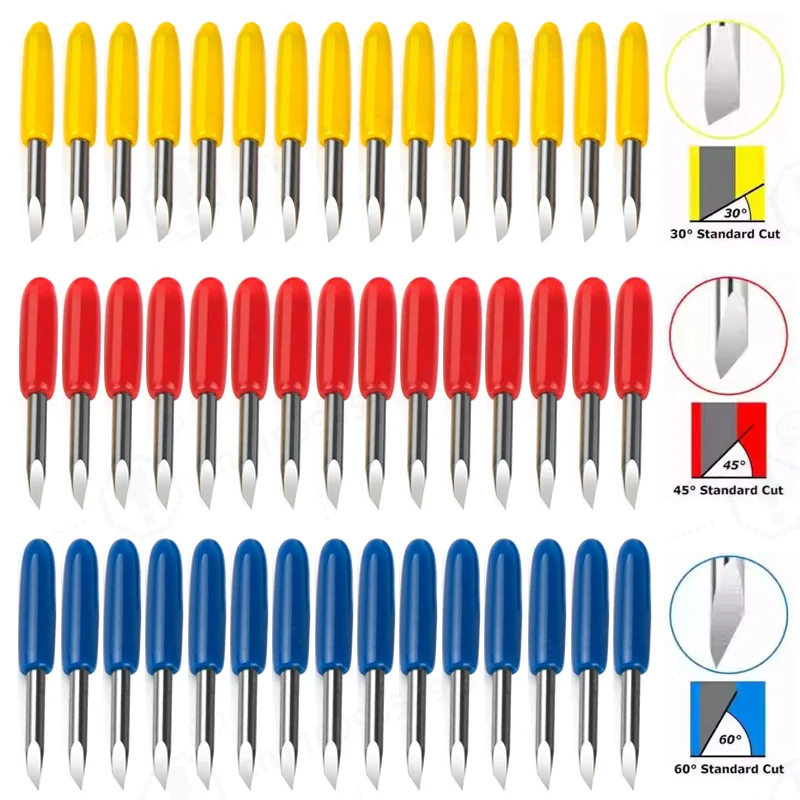 15PCS/Lot 30° 45° 60° Summa D Blade Cutting Plotter Vinyl Cutter Blade Summa Needle Knife Tool Cutter